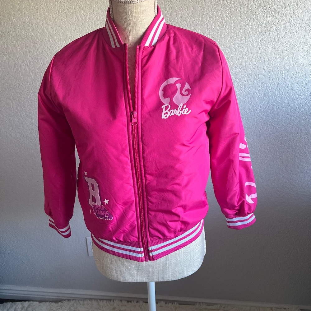 Barbie Bomber Jacket Girls Size 10/12 Pink